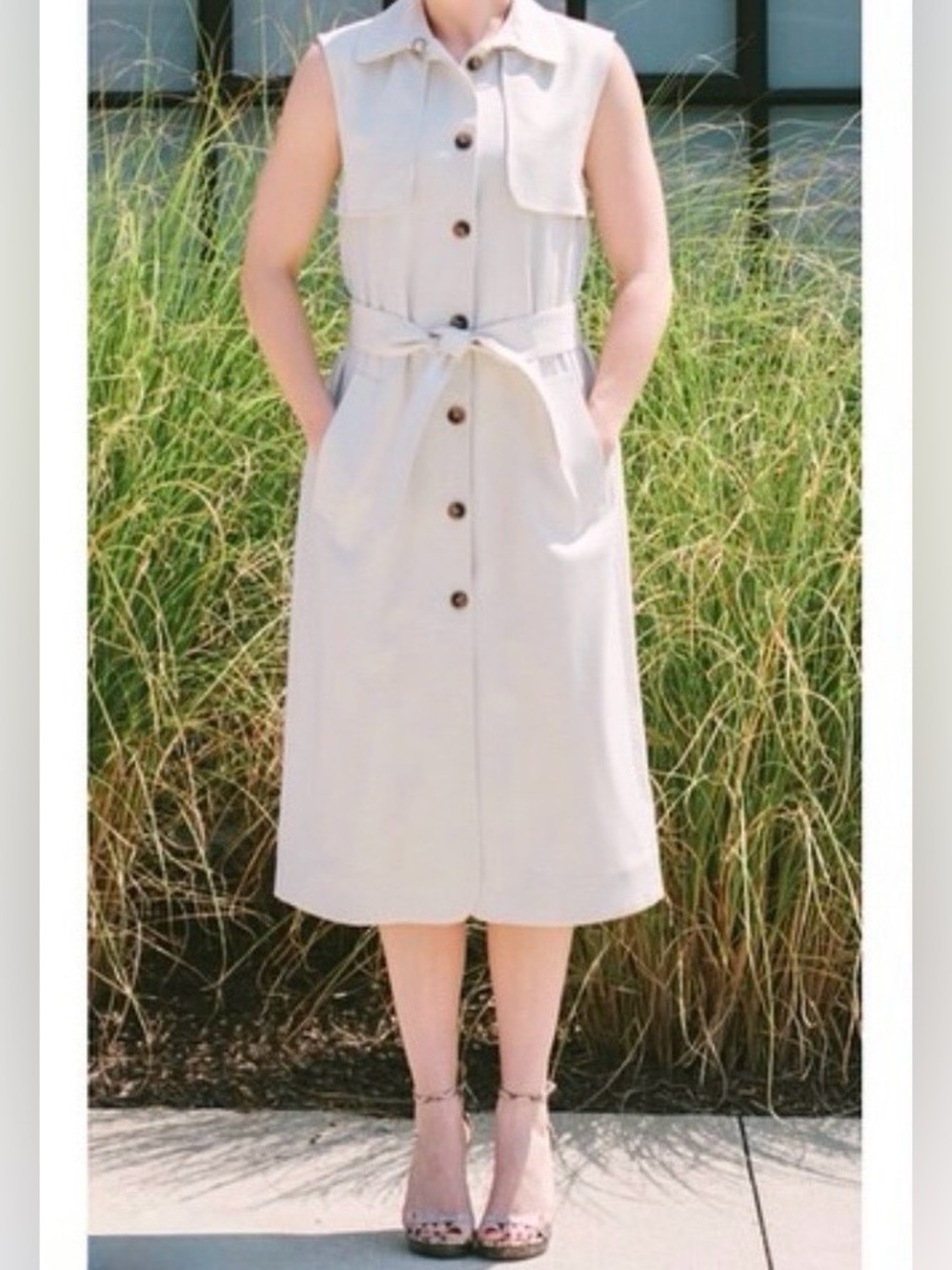 BILLY REID Trench Coat Duster Dress Size XS